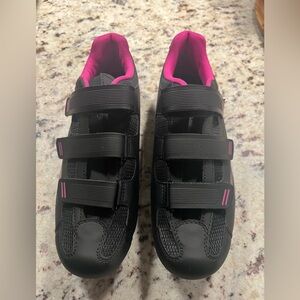 Tommaso Women's Black and Pink Cycling Shoes